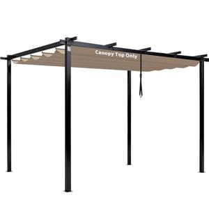 10' X 10' Pergola Shade Cover for Outdoor Retractable Durable Fabric Canopy Replacement Top Only, Sun Shade for Outside (Beige)