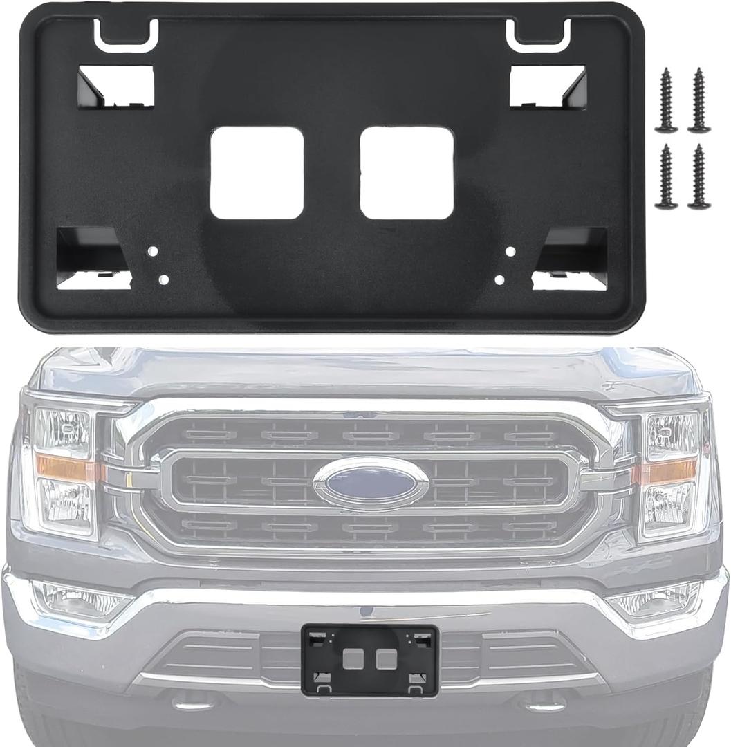 Replacement for Front Bumper License Plate Frame Bracket 2021 2022 2023 Ford F150 ML3Z-17A385-AB FO1068185 ONLY for 3.3L 5.0L