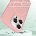 3 x Magnetic for iPhone 16 Pro Max Case [Mil-Grade Drop Protection] [Compatible with Magsafe] Shockproof Slim Translucent Matte Protective Phone Case - Pink