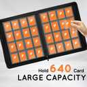 Toploader Binder,16 Pocket Top Loader Binders for 3" x 4" Rigid Cards,Toploader Card Binder for Hard Plastic Top Loaders,Holds 640 Top Loaders(Orange)