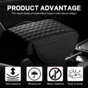Car Armrest Cushion, 12.2"8.3" Leather Auto Memory Foam Center Console Pad with Storage Pocket, Waterproof & Anti-Scratch Elbow Pillow Armrest Seat Box Protector, Universal Fit (Black)