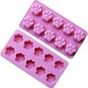 2 Pack Value Silicone Molds Mini Pet Paw Print Animal Paw Print for Homemade Dog Treats, Baking Chocolate Candy, Oven Microwave Freezer Safe (Mini Paw (2 Pack)) (Multicolor)