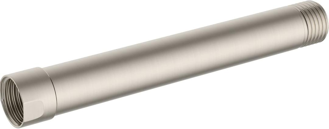 Hibbent Solid Brass 6 Inch Shower Arm Extension, Lowers Existing Shower Head, Brushed Nickel