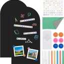 2 Rolls Magnetic Wall Decal Set - 35.4"x17.3" Magnetic Chalkboard Contact Paper with Chalk & Letter Kits, Self-Adhesive Room-Shape Decor for Home, Office & Study Organization