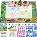 6040 Inches Water Doodle Mat Kids Mess Free Coloring for Toddlers 3 4 5 6 7 8 9 Years, Large Doodle Mat with 4 Magical Water Color Pens 0-9 Number Template Educational Toys