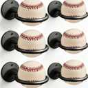 6 Pack Baseball Softball Display Memorabilia Holder Baseball Wall Mount Holders Holders Heavy-Duty Wall Mount Rack for Collectibles Black Hardware Included