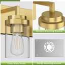 Bathroom Lighting Fixtures, 3-Light Bathroom Vanity Lights Over Mirror, Brass Vanity Light with Glass Shade, Modern Vanity Lighting Fixtures for Bedroom, Hallway