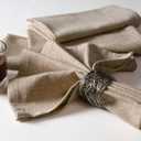 Native Fab Cloth Napkin Set of 12, 100% Chambray Cotton, Washable, Reusable Dinner Cloth Napkin 17x17 inches, Table Decor Napkins for Dinner, Events, Brown