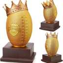 Quelay Tall Football Champion King Trophy for Football Sports Trophy Participation Winner Gift Goalpost Award (12 Inch, Gold)