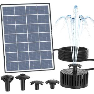 AISITIN 4.5W Solar Water Fountain Pump, Upgraded Glass Panel Solar Fountain Pump Kit with 10ft Cable, DIY Outdoor Solar Powered Water Fountain for Garden, Pond, Pool and Fish Tank