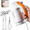 Electric Hand Mixer 300W, 5-Speed Handheld Kitchen Mixer with 304 Stainless Steel Beaters, Dough Hooks & Whisk – Ideal for Baking, Whipping Eggs & Cookie Dough