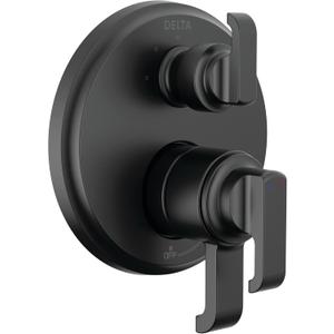 Delta Tetra Dual-Function Shower Handle Trim Kit with 3-Way Integrated Diverter, Matte Black Shower System Valve with Diverter, Matte Black T27889-BL (Valve Not Included)