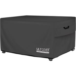 ULTCOVER Rectangular Gas Fire Pit Table Cover 44x28 inch Waterproof Heavy Duty Firepit Cover, Black