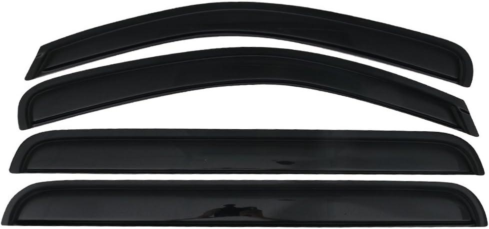 IKON MOTORSPORTS Window Visor, Compatible with 2005-2012 Nissan Pathfinder, Slim Style Acrylic Black Sun Rain Wind Guards Cover 4Pcs Set, 2006 2007 2008 2009 2010 2011