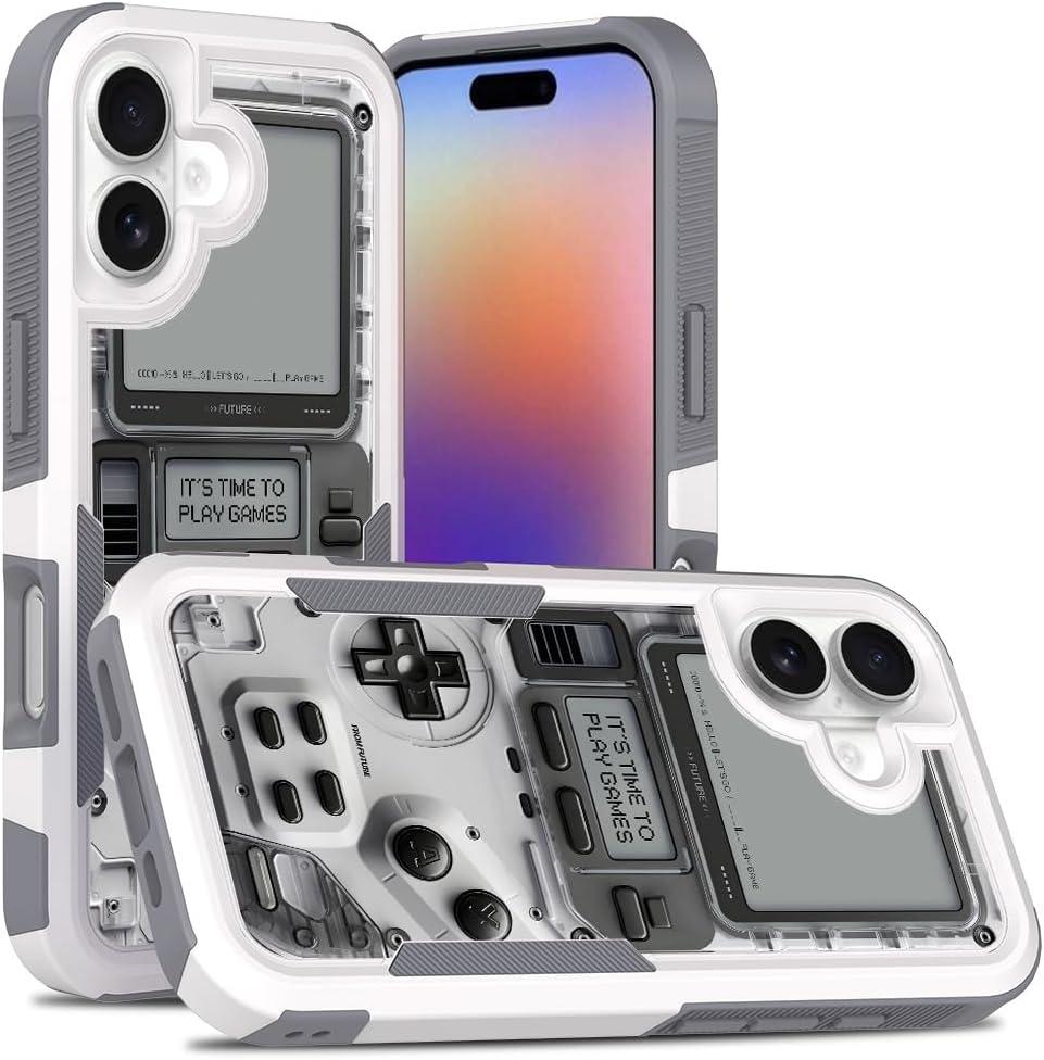 Case for iPhone 17, Unique Design Shock-Absorption Hard PC and Inner Silicone Hybrid Dual Layer Armor Defender Case for iPhone 17 6.3 inch (Time to Play Games)