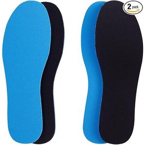 Amitataha 2 Pairs Breathable Insoles, Super-Soft, Sweat-Absorbent, Double-Colored and Double-Layered Shoe Inserts of Foam That Fit in Any Shoes (Blue/Black, 12.5-14.5 Women/9.5-13.5 Men)