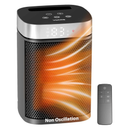 Small Portable Space Heater for Indoor Use  VOCRS 1500W PTC Electric Heater with Thermostat, Remote Control, 12H Timer, Eco and Fan Mode, Rapid and Safe Heating for Bedroom, Office