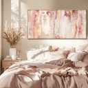 Abstract Pink Wall Art/Framed Artwork Wall Art/Oil Painting Home Decoration/Modern Art for Bedroom Living Room Home Office 20x40 Inches