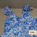 GRACE KARIN 2025 Women's Summer Floral Print Dress Sleeveless Casual Flowy Sundress A Line Ruffle Wedding Guest Outfit Blue Floral XXL