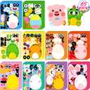 65Sheets Easter Stickers Crafts for Kids - Make-a-Bunny/Egg/Chick/Dinosaur Games, Basket Stuffers Gifts Activities Party Favors Supplies (Small Size)
