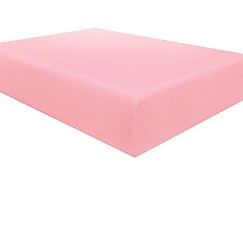 Fitted Sheet Only - Brushed Microfiber Deep Pocket Fitted Sheet - Soft, Wrinkle-Free, Fade-Resistant, Stain-Resistant, Hotel Quality Fitted Bed Sheet, Pink kids size