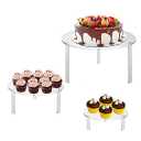 Juvale 3 Piece Round Acrylic Cake Stand for Dessert Table, Clear Risers for Weddings, Birthday Parties, and Candy Bar (4 Sizes)