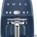 Smeg 50's Retro Style Aesthetic Drip Coffee Machine with 10 Cup Glass Carafe, Auto Start Feature, Keep Warm Plate, and Two Coffee Strength Settings (Navy Blue)