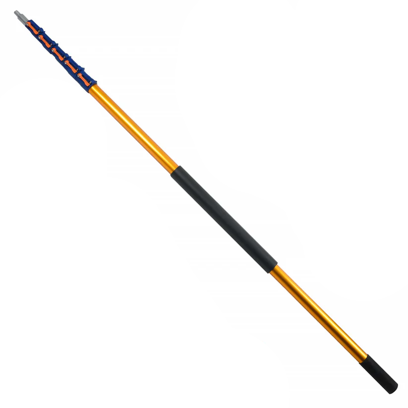 7-30FT Reach Telescoping Extension Pole, Multi-Purpose Extendable Pole with Universal Twist-on Metal Tip for Hanging Light Bulb Changer, Paint Roller, Duster, Window/Gutter Cleaning (7-30FT)