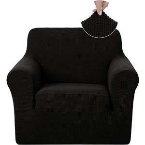 U-NICE HOME Recliner Chair Covers Stretch Couch Cover Sofa Cover Sofa Slipcover Furniture Protector for Chair Cover Pet Friendly(Armchair, Black)