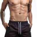 JIHUILAI Mens Swim Trunks Quick Dry Swim Shorts with Mesh Lining Beach Shorts Bathing Suits (Black, XL)