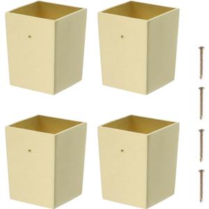 T Tulead Furniture Feet Cover Caps Zinc Alloy Table Chair Foot Cover Cap Square Golden Sofa Couch Legs Cover 33x50mm,Pack of 4