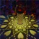 Solar Lanterns Outdoor Hanging Heart Pattern Decor Lantern, Waterproof Hollow Out Metal Decorative Garden Light, Graceful Decoration for Patio, Yard, Landscape, Walkway, Festival