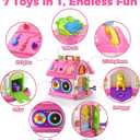 Talkfun Montessori Toy for 1 Year Old Girl Gifts, Musical Bilingual Educational Toddler Toy Age 1-2 Yr 12-18 Month, First Birthday Gift for 1 Year Old Girl (Pink)