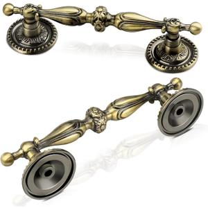 10 Pack 3-1/2 Inch Dresser Pulls, Antique Bronze Drawer Pulls, Vintage Handle Pulls, 4 9/10 Inch Overall Length