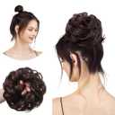 CJL HAIR Large Messy Bun Hair Piece Wavy Curly Scrunchies Synthetic Chignon Ponytail Hair Extensions Thick Updo Hairpieces for Women Chocolate Brown