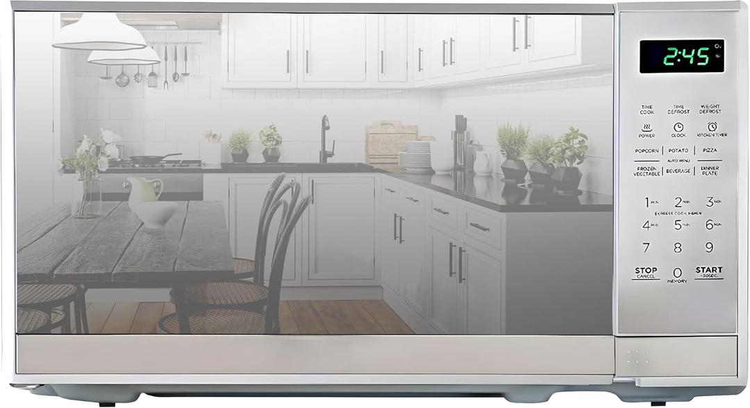 Total Chef 0.7 Cu Ft Microwave Oven  Compact Countertop Microwave, Small Stainless Steel Kitchen Appliance with Digital Touch, Pre-Set Functions, 10 Turntable, 700 Watt, Microondas Pequeos