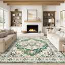 zesthome 8x10 Area Rugs,Stain Resistant Washable Rug,Ultra-Thin Rugs for Living Room,Bedroom,Non-Slip Backing Home Decor Large Area Rug (Green,8'x10')