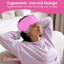 Headache Ice Pack Head Wrap for Migraines Reusable Gel Forehead Ice Pack for Injuries Cold Pack Head Ice Therapy Wrap for Headache Relief Fever Tension Sinus Pain Chemo Head Injuries Stress(Hot Pink)