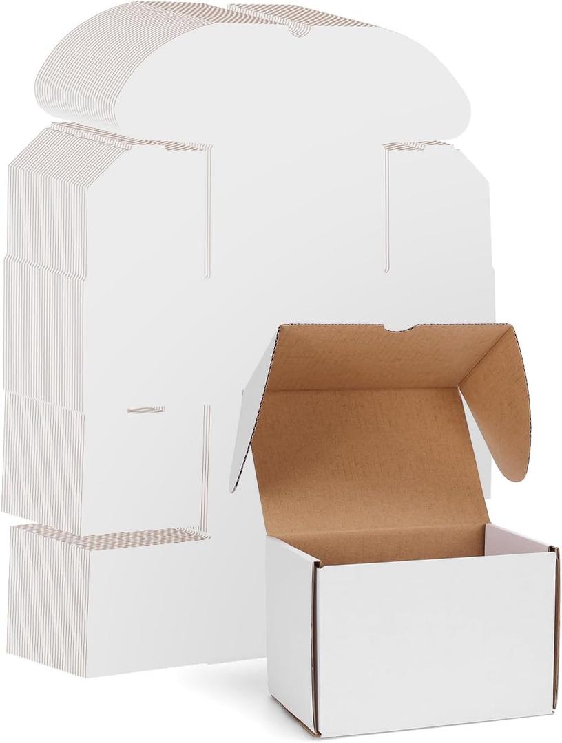 WIFTREY 40 Pack 6X4X4 Small Shipping Boxes, Shipping Box 6 x 4 x 4 for Small Business Packing, White Corrugated Cardboard Mailer Boxes for Shipping Mailing