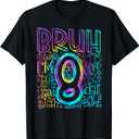 Bruh I'm 8 Year Old It's My 8th Birthday Boy Retro Tie Dye T-Shirt, S
