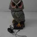 Solar Powered Garden Owl with Motion Detection, Rotating Head, Realistic Hoots and Silent Mode, Outdoor Statue and Sculpture, Owl Decoration for Home, Garden, Patio and Lawn