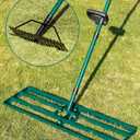 Lawn Leveling Rake 33x10'', Yard Leveling Rake with 78'' Back-Saving Adjustable Handle, Stainless Steel Lawn Leveler Tool with 17'' Tines Head for Garden, Backyard, Farm, Golf Course