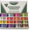 Crayola Triangular Crayon Classpack (256ct), 16 Assorted Toddler Crayons, Anti Roll, Bulk School Classroom Essentials, Preschool & Kindergarten Must Haves