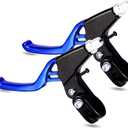 1 Pair Bicycle Brake levers, 2pcs Aluminium Alloy Bike Brake Handle Universal 4 Finger 2.2cm fits for Most Bicycle, MTBBMXRoad Bike. (Blue)