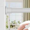 ALLZONE Tension Curtain Rod for Windows,123 to 160 Inch, Heavy Duty Extra Long Curtain Rods, Non-Slip Bathroom Shower Tension Rod, Renter Friendly, Adjustable, Spring Loaded, White (123-160 Inches)