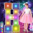 Imprsv 4FT Colorful Marquee Letters H, 18 Colors Large Light up Letters Alphabet Sign with Remote, Large Marry Me Sign, Birthday Party Decorations Anniversary Wedding Decoration