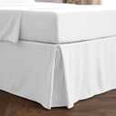 Mellanni Bed Skirt Twin Size - Bed Skirting - 15-Inch Tailored Drop Pleated Dust Ruffle - Hotel Luxury Bedding - Wrinkle, Fade, Stain Resistant - 1 Bedskirt (Twin, White)
