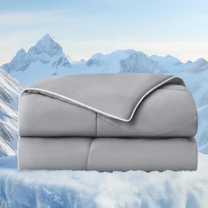 BEDELITE Cooling Comforter King Size,Double Side Cooling Blankets for Hot Sleepers,Lightweight & Breathable Summer Comforter King SizeGrey,108x90 Inches