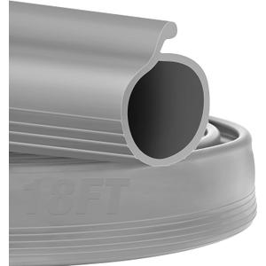 ToLanbbt 18FT Garage Door Seals Bottom Rubber 0.19" P Bulb Bottom Weather Seal, Weatherproof Replacement Weather Stripping Compatible with Overhead Door (18 FT, Gray)