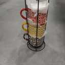 Hiceeden Set of 3 Stackable Coffee Mugs with Rack, 15 oz Colorful Ceramic Coffee Mugs with Metal Stand, Coffee Cup Set for Espresso, Cocoa, Latte, Americano, Cappuccino, Tea, Milk, Multi-colored